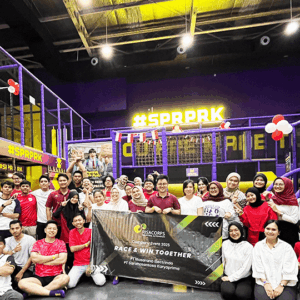 Tim RISACORPS mengikuti permainan kolaboratif di SuperPark Puri Indah, 18 Agustus 2025